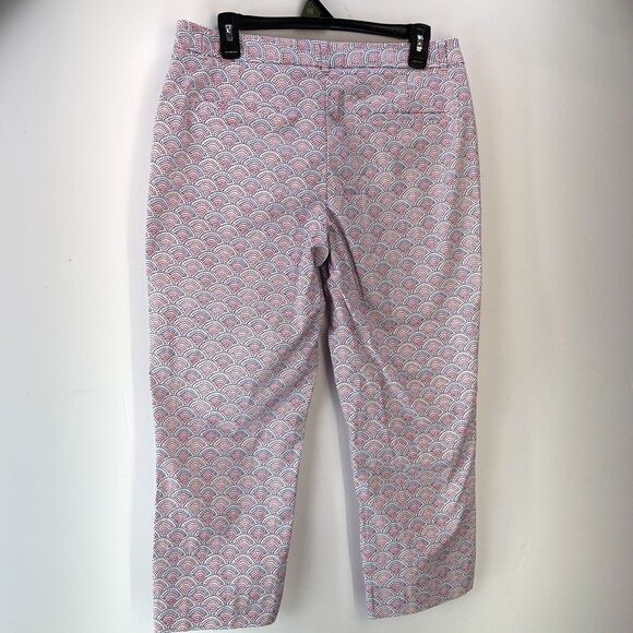 Talbots Chino Pants Womens  10 Navy Pink  Cotton Spandex Cropped - Picture 2 of 12